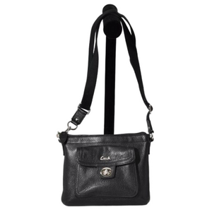 COACH Vintage Legacy Swingpack Crossbody Pebbled Leather Turnlock Black Y2K Bag